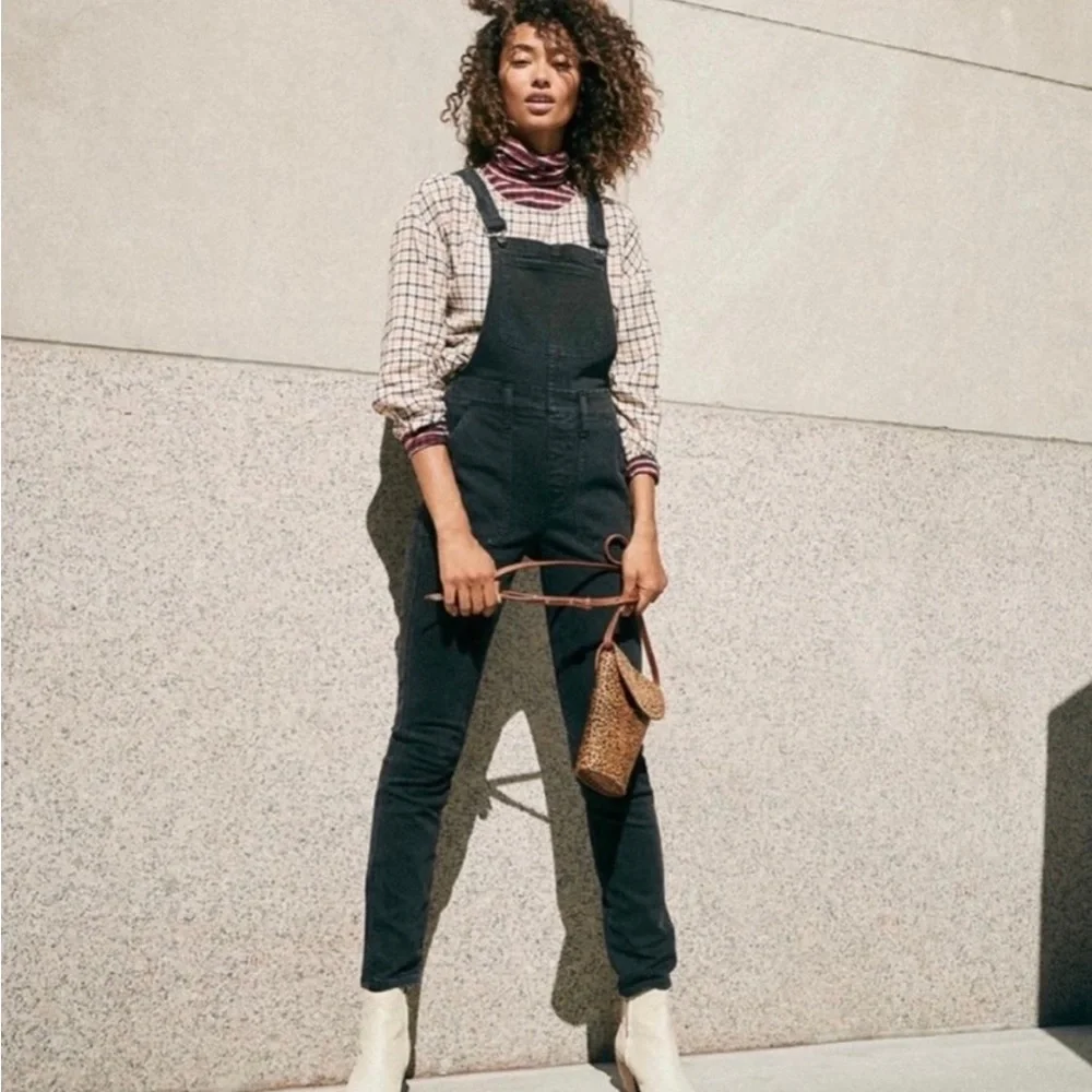 Madewell Overalls Stretch Black Lunar Wash Size Small - Picture 9 of 15